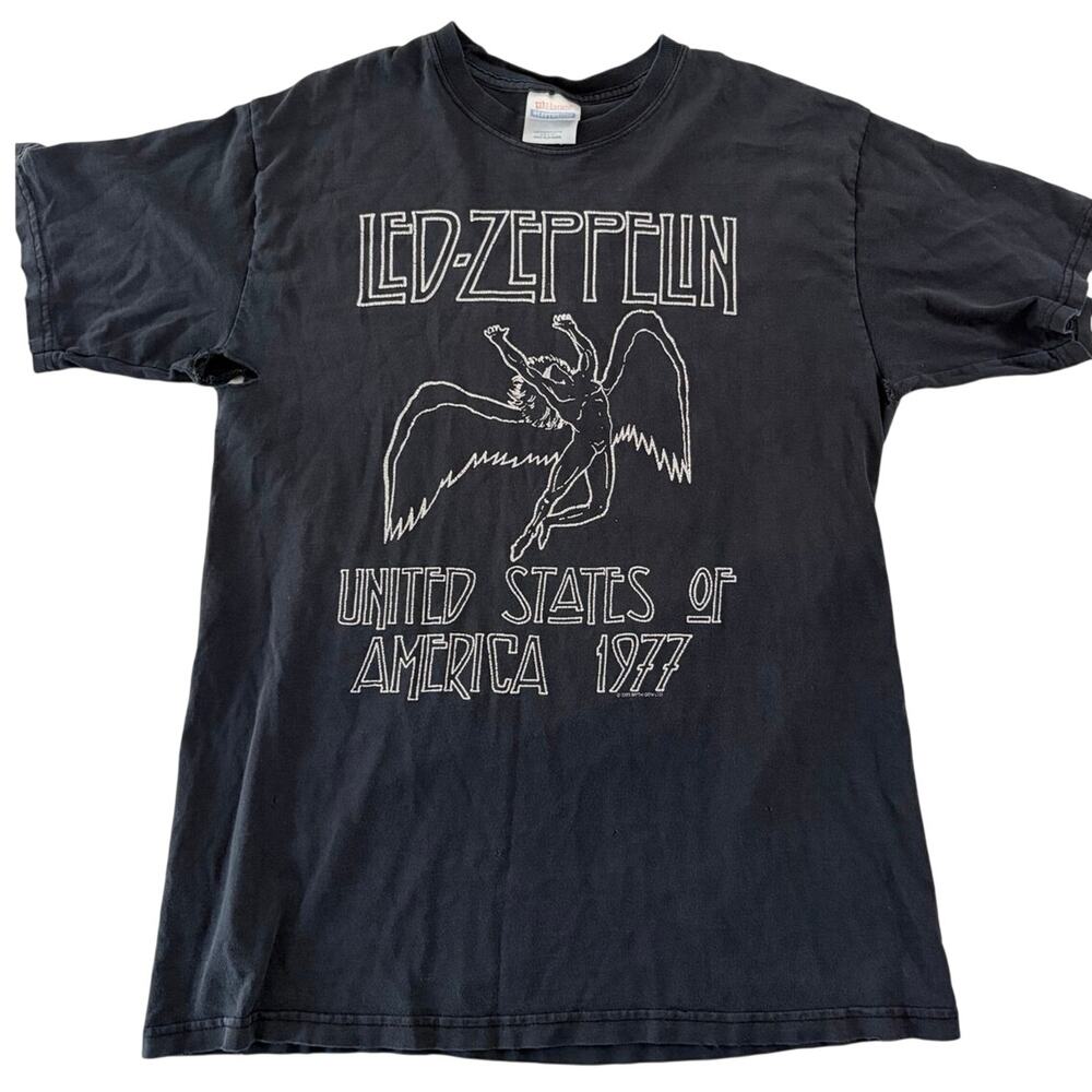 Vintage Led Zeppelin tour 2003 tee sz Medium thrashed rock cotton goth grunge